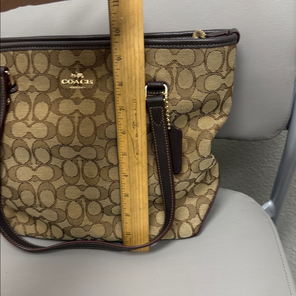 Coach Tan and Brown Signature Tote - Picture 12 of 12